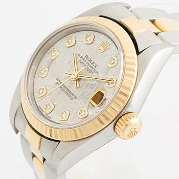 Rolex, Oyster Perpetual, "Meteorite Diamond Dial", Datejust, wristwatch, 26 mm.
