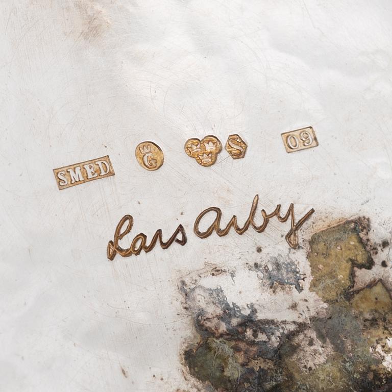 A silver box with lid, mark of Lars Arby, Gothenburg, Sweden 1964.