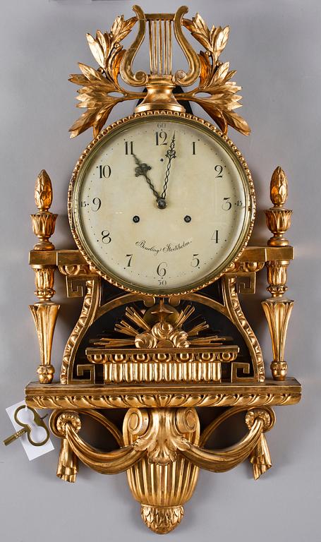 VÄGGPENDYL, gustaviansk, Per Henrik Beurling, Stockholm, verksam 1783-1806.