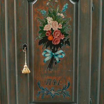 A cabinet from Jämtland, probably, dated 1741.