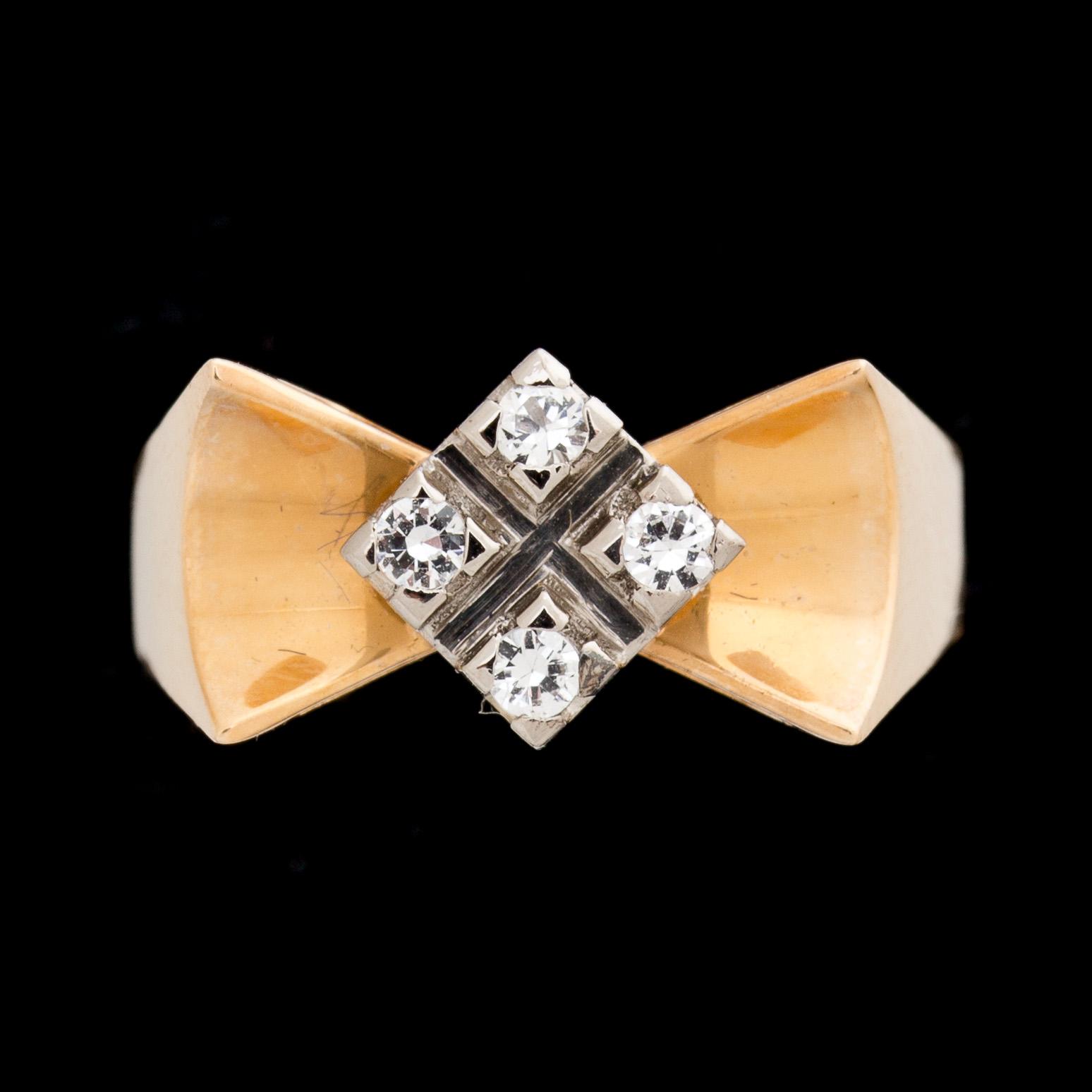 RING, 18 k, ca  0,12 ct. Vikt ca 5,5g.