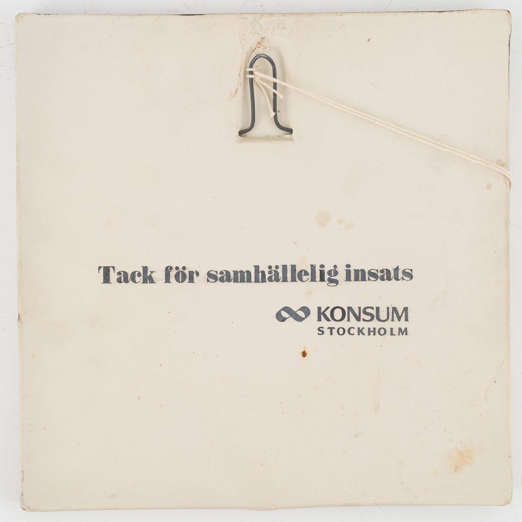 Lisa Larson, wall reliefs, 2 pieces, stoneware, Gustavsberg.