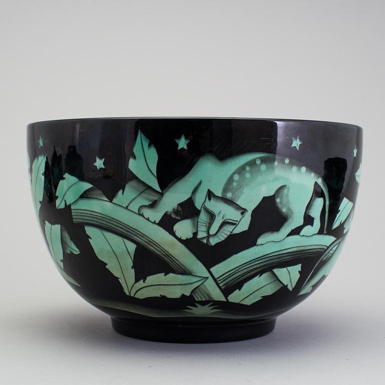 ILSE CLAESSON, "Serie V", bålskål, flintgods. Rörstrand 1930-tal.