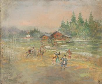 VILLAGE SCENE. КОРОВИН, КОНСТАНТИН АЛЕКСЕЕВИЧ (1861-1939)
ДЕРЕВЕНСКАЯ СЦЕНКА.