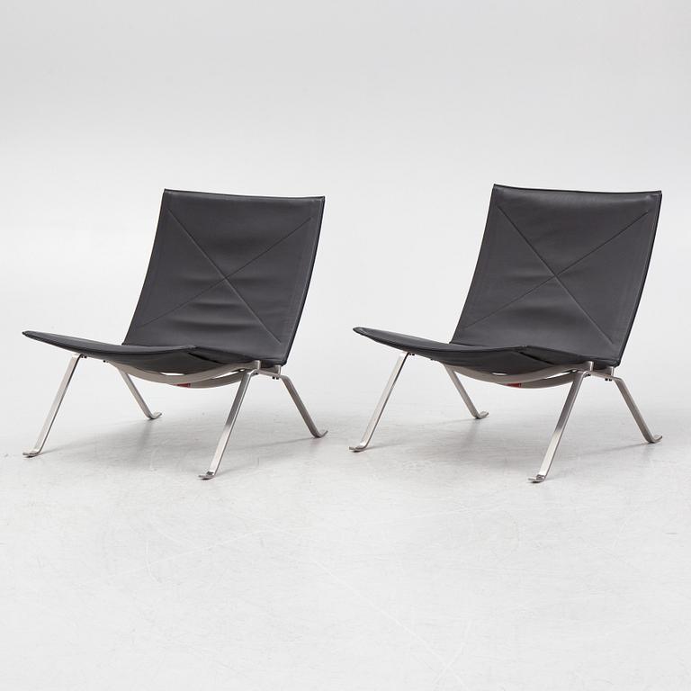 Poul Kjaerholm, fåtöljer, ett par, "PK22", Fritz Hansen, Danmark.