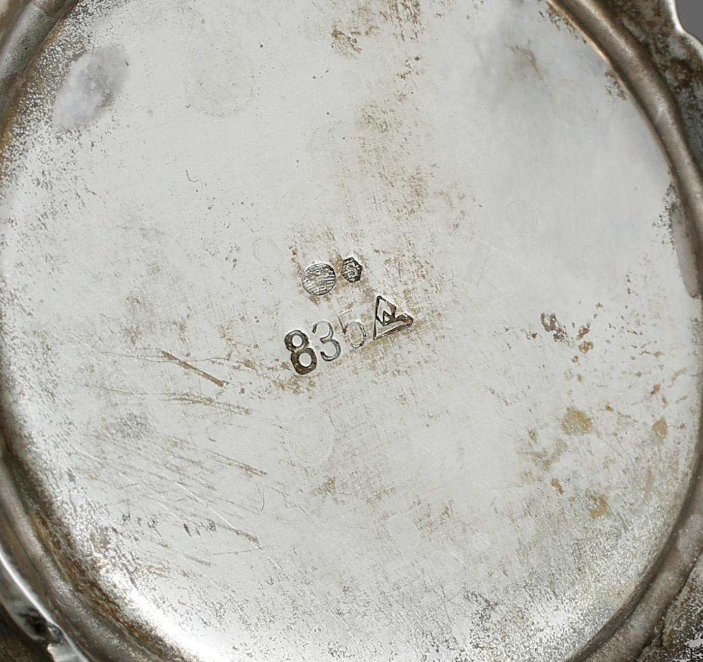 PARTI SILVER, 4 delar, importstämplat. Vikt 315 g.