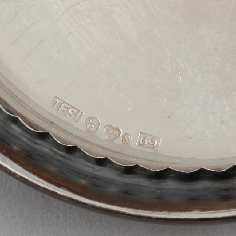 COASTERS, 6 st, silver, Tenn & Silver AB, Göteborg, 1952. Total vikt 224 gram.