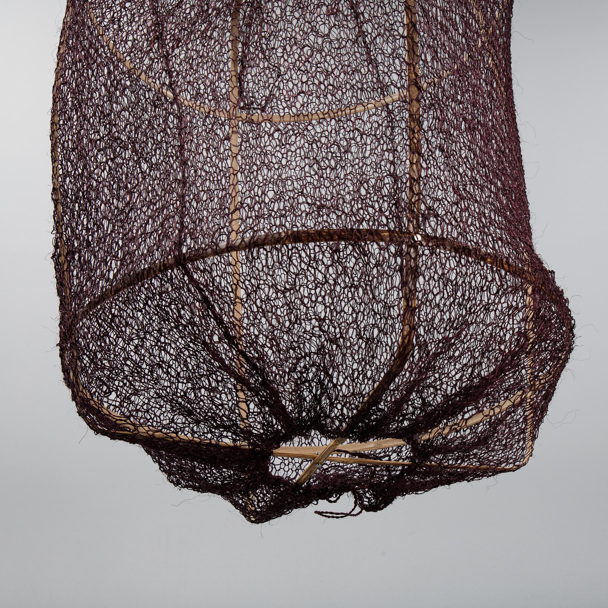 A 'Z1 Black' bamboo and sisal net ceiling light, Ay Illuminate.