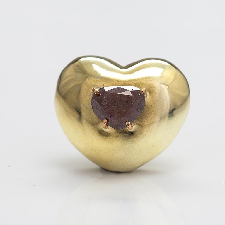 An 18K gold pendant with a ca. 2.18 ct diamond. Effedue, Italy. GIL certificate.