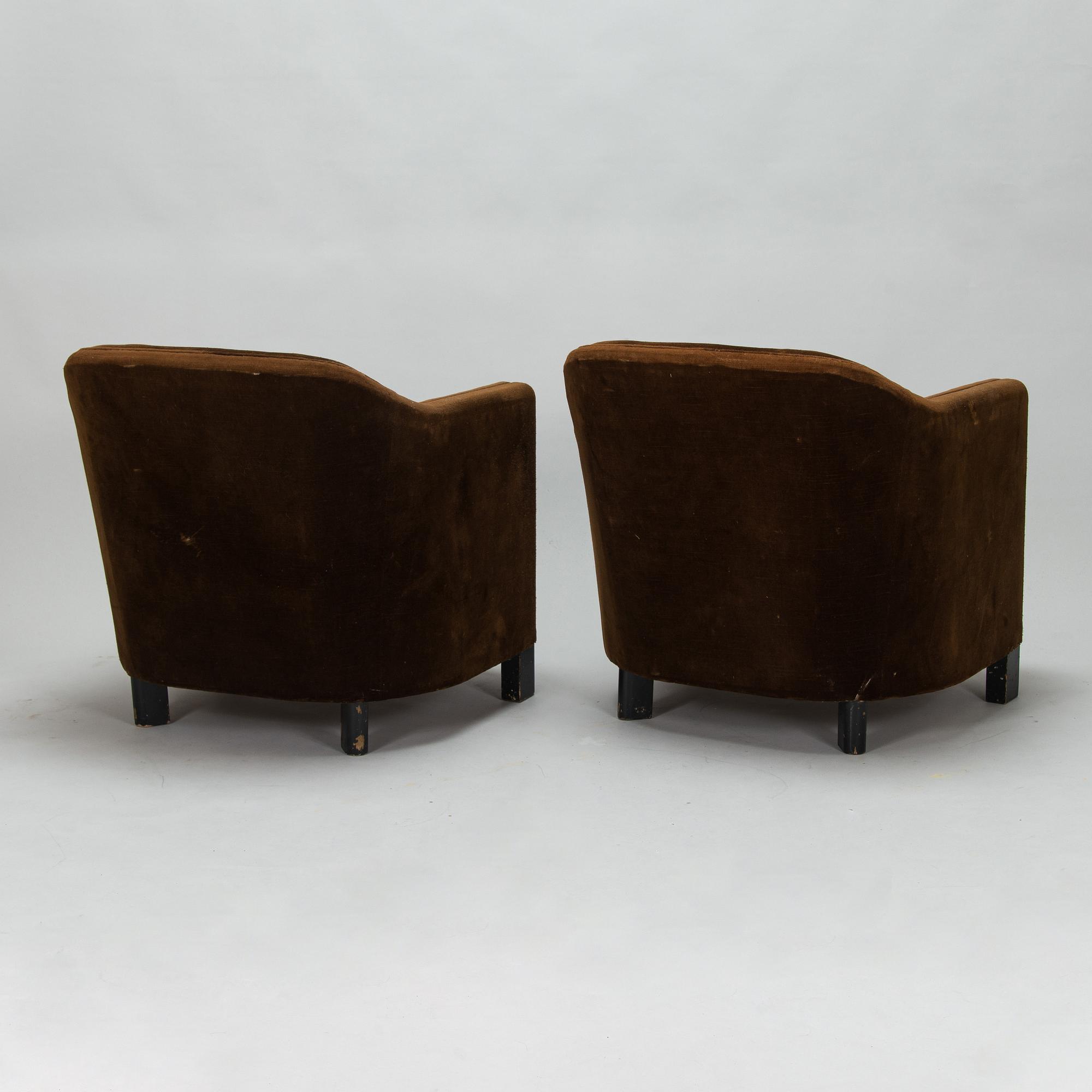 A pair of 1930's 'Continent' nr 217 armchairs for Asko.