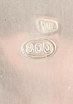 TESERVIS 4 dlr låghaltigt silver tidigt 1900-tal.