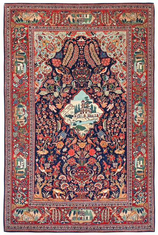 SEMI-ANTIQUE KASHAN. 206,5 x 131,5 cm.