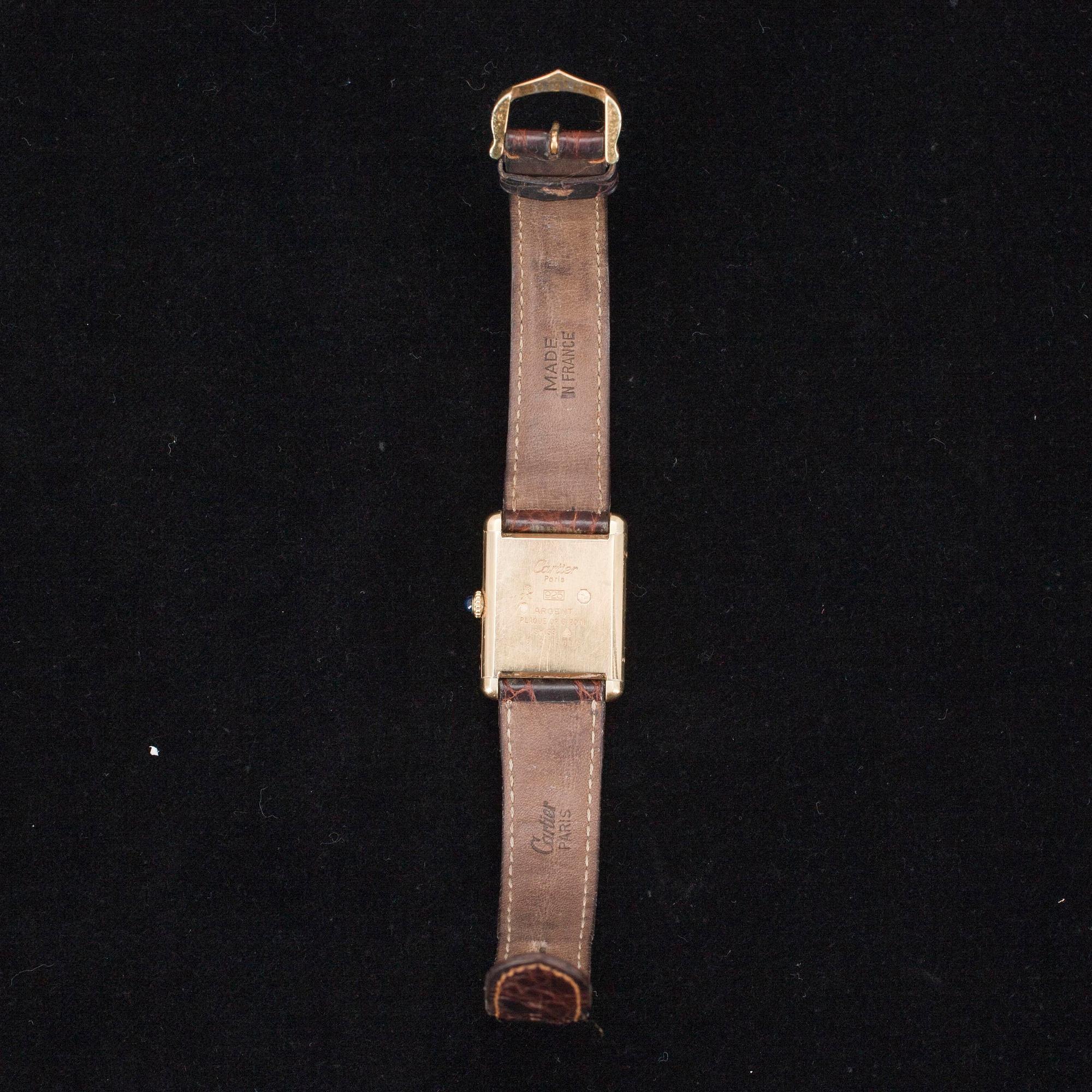 DAMARMBANDSUR, förgyllt sterlingsilver, Tank Cartier.