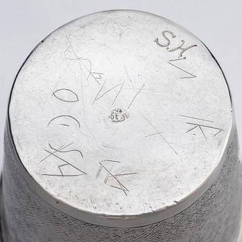 A German silver beaker, possibly Johann Reinhard, Leipzig (active 1694-1703).
