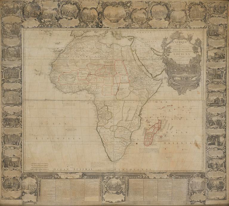Nolin's map of Africa, "L'Afrique dressee sur les relations", 1740.