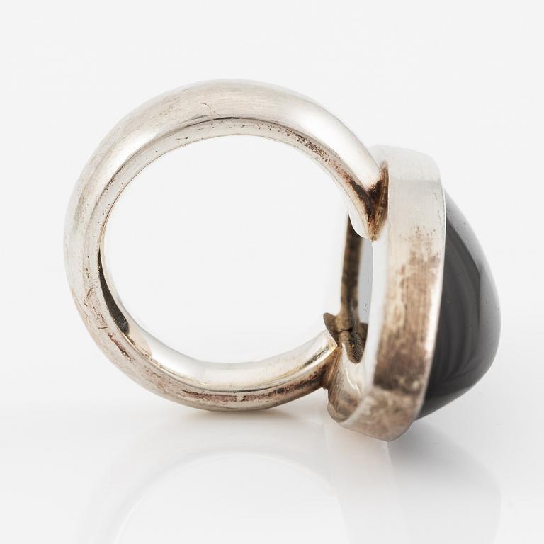 Ring, silver with cat's eye, Switzerland.