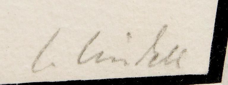 Lage Lindell, litografi signerad a tergo numrerad 72/100.
