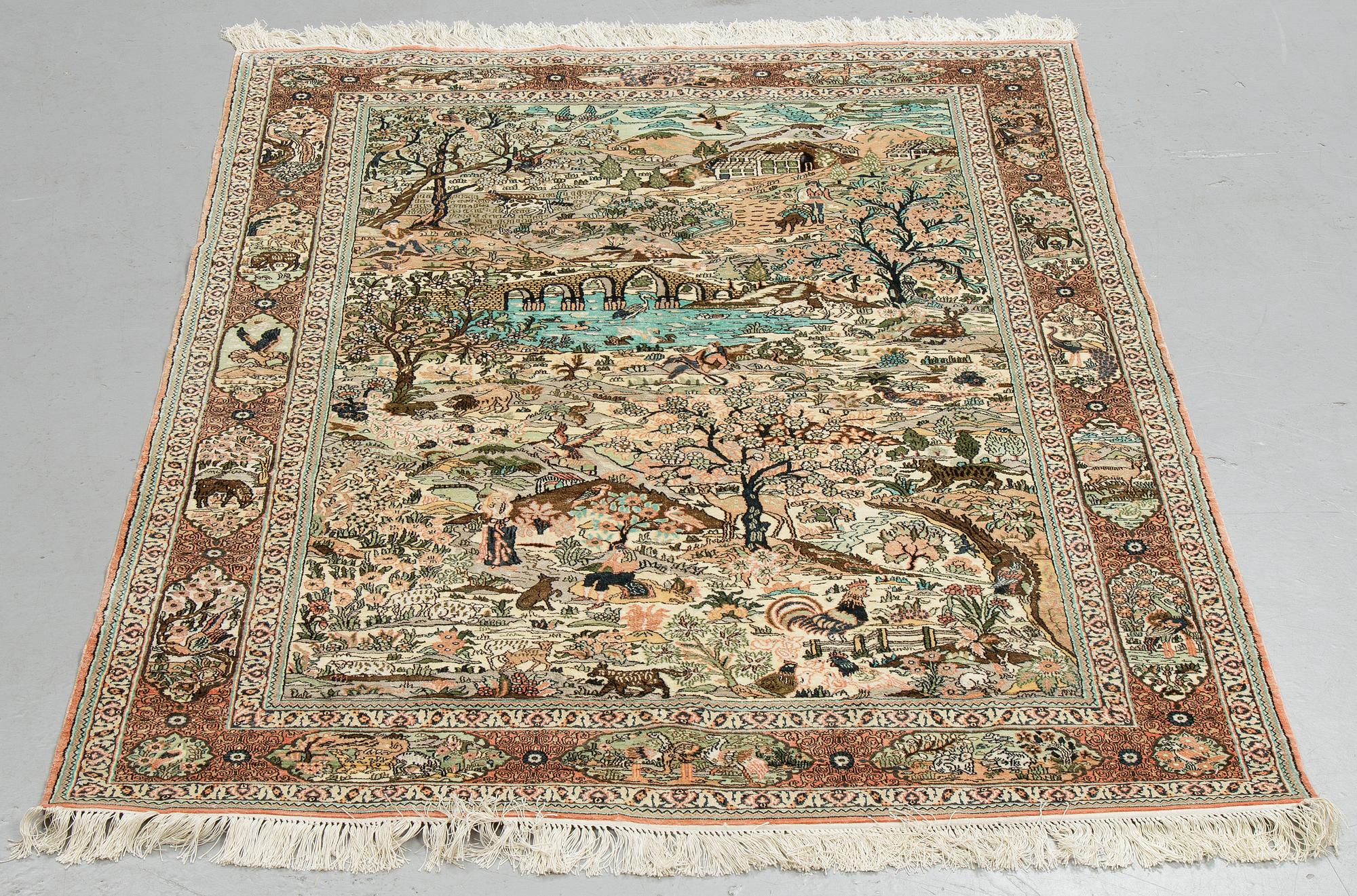 A carpet, oriental silk, ca 177 x 123 cm.