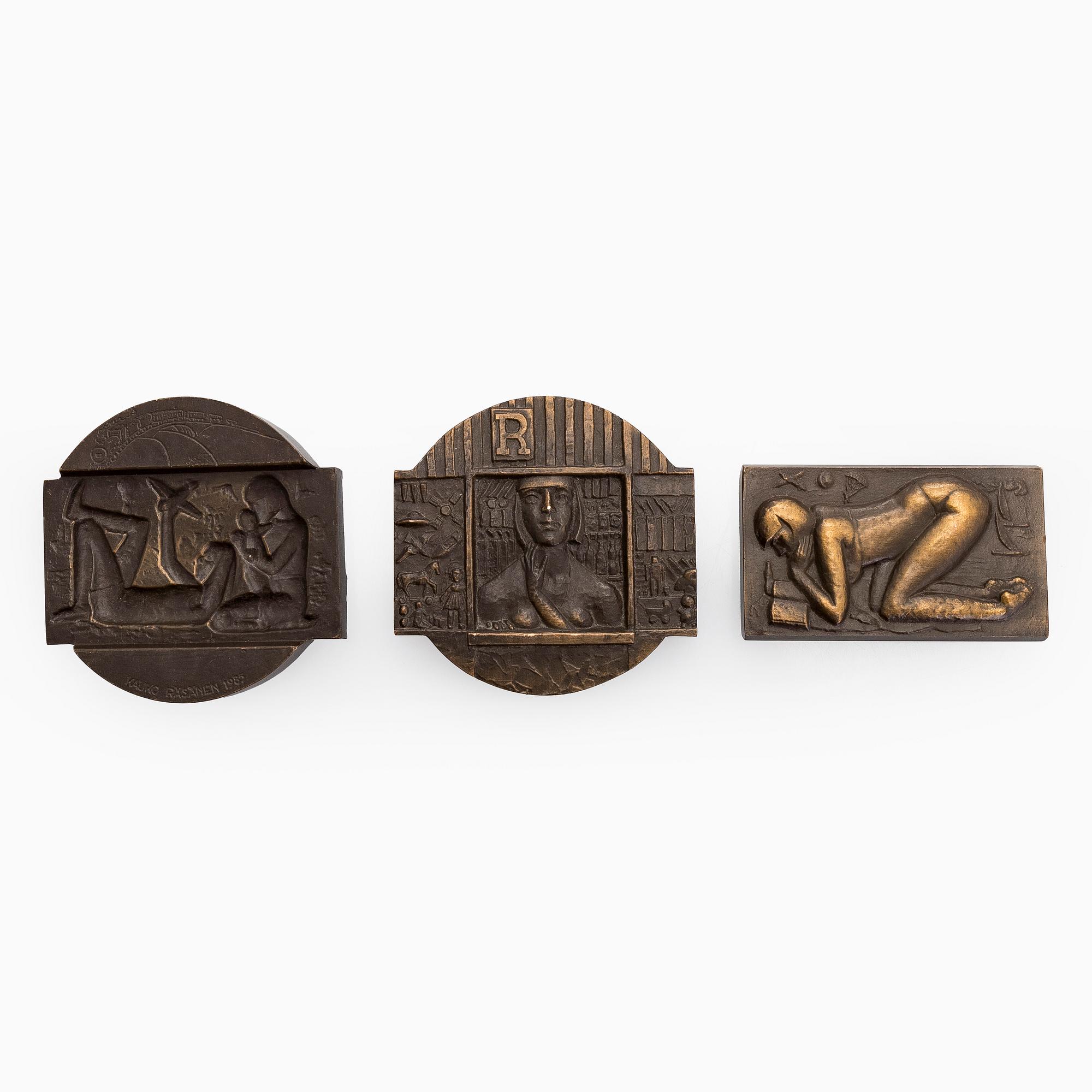 Kauko Räsänen, medalj, "Rautakirja 1910", signerad Kauko Räsänen 1985.