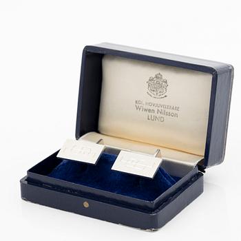 Wiwen Nilsson, A pair of cufflinks with monogram engraving, Lund, 1961.