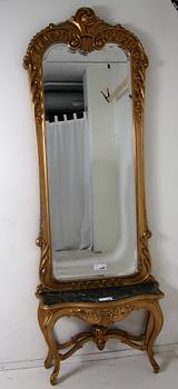 SPEGEL MED KONSOLBORD, nyrokokostil.