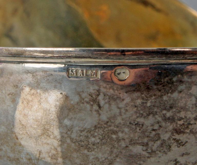 GRÄDDKANNA, silver, empire, Isak Malm, Sundsvall (1815-46).