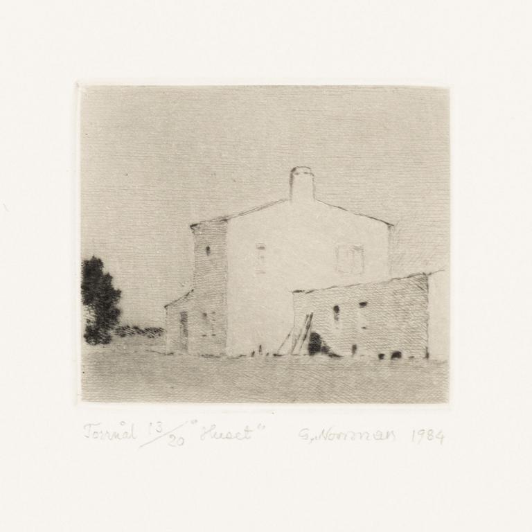 Gunnar Norrman, Drypoint etchings, 9, signed and numbered.