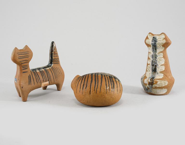FIGURINER, 3 st, "Lilla Zoo", Lisa Larson, Gustavsberg, formgivna 1955.