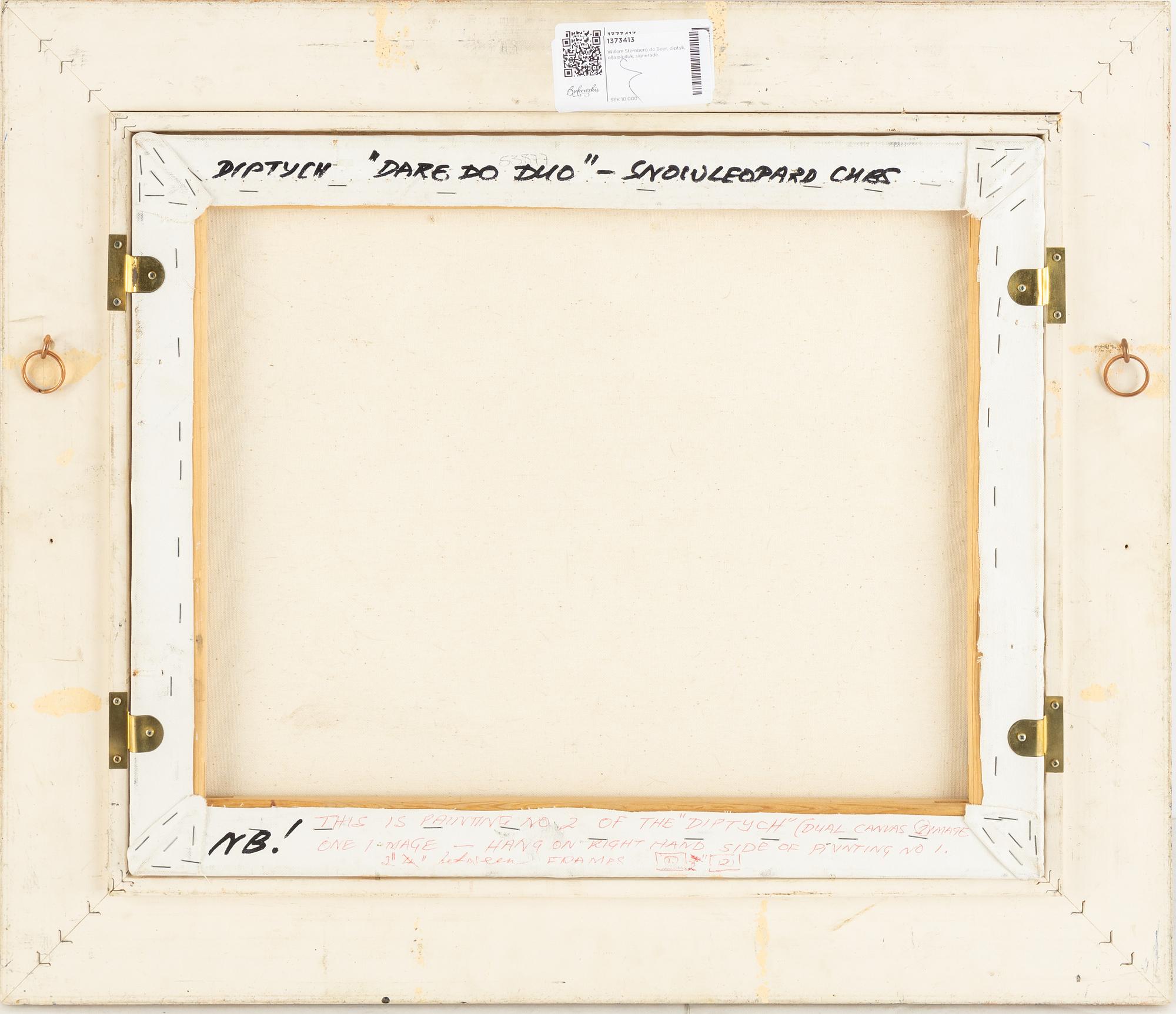 Willem Sternberg de Beer, diptych, oil on canvas, signed.