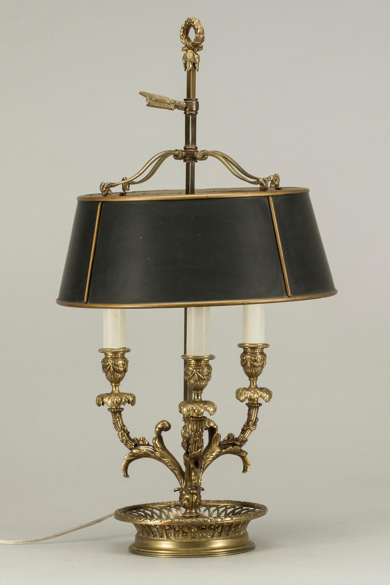 BOUILLOTTELAMPA, senempirestil, 1900-tal.