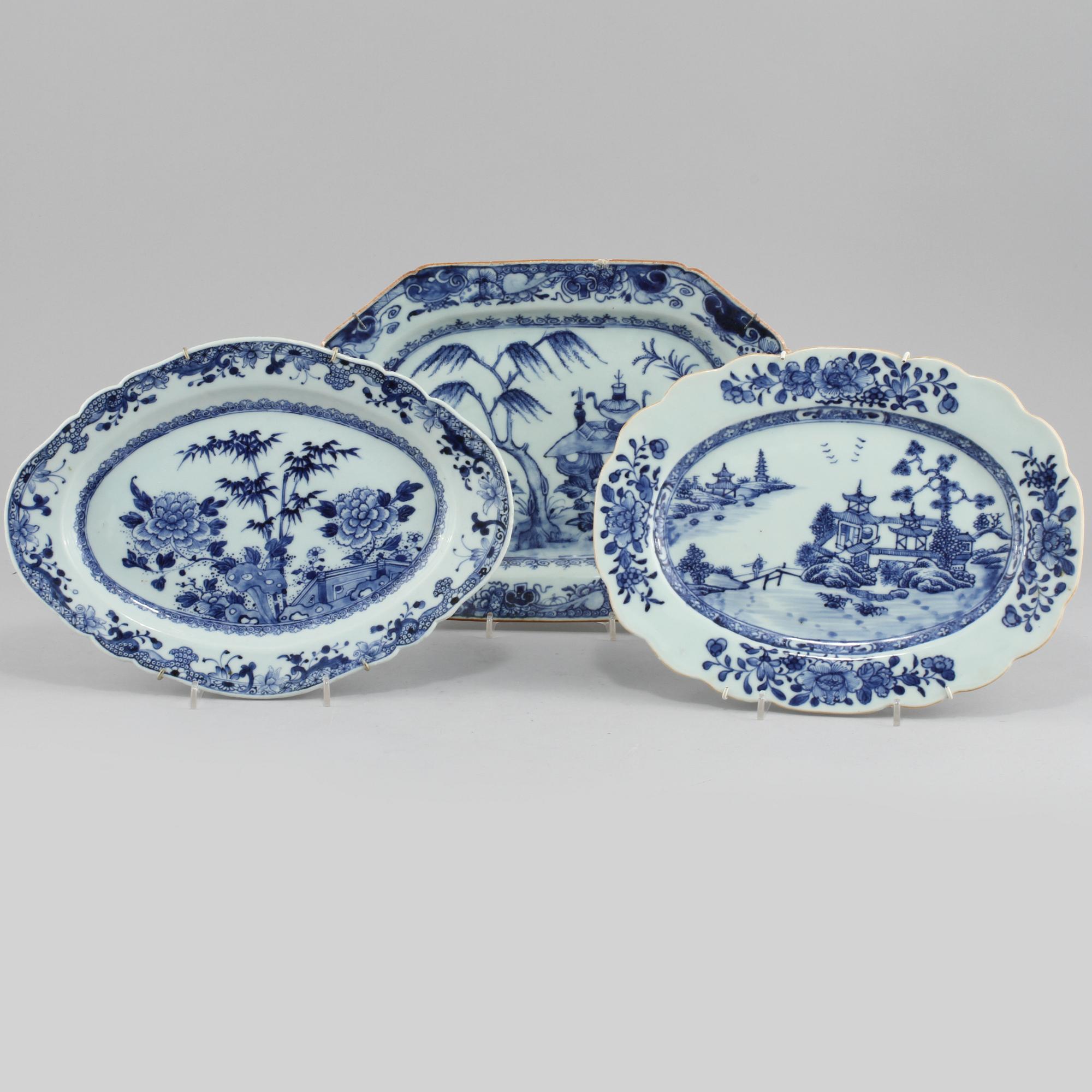 FAT, 3 st, porslin, Kina, 1700/1800-tal.