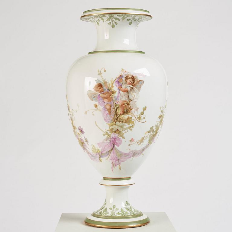 A large porcelain vase, Russia, late 19th Century, signed Klara Zeidler.