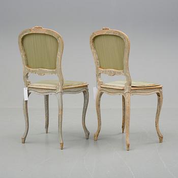 SOFFA OCH STOLAR, 3 delar, rokokostil, omkring år 1900.