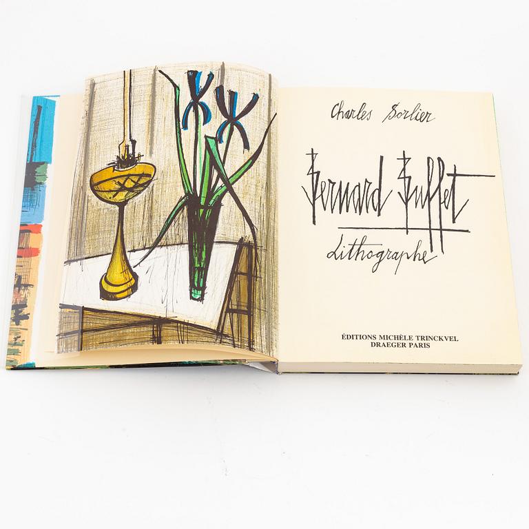 Bernard Buffet, "Bernard Buffet lithographe", 1979, with three colour litographs, signed with dedication.