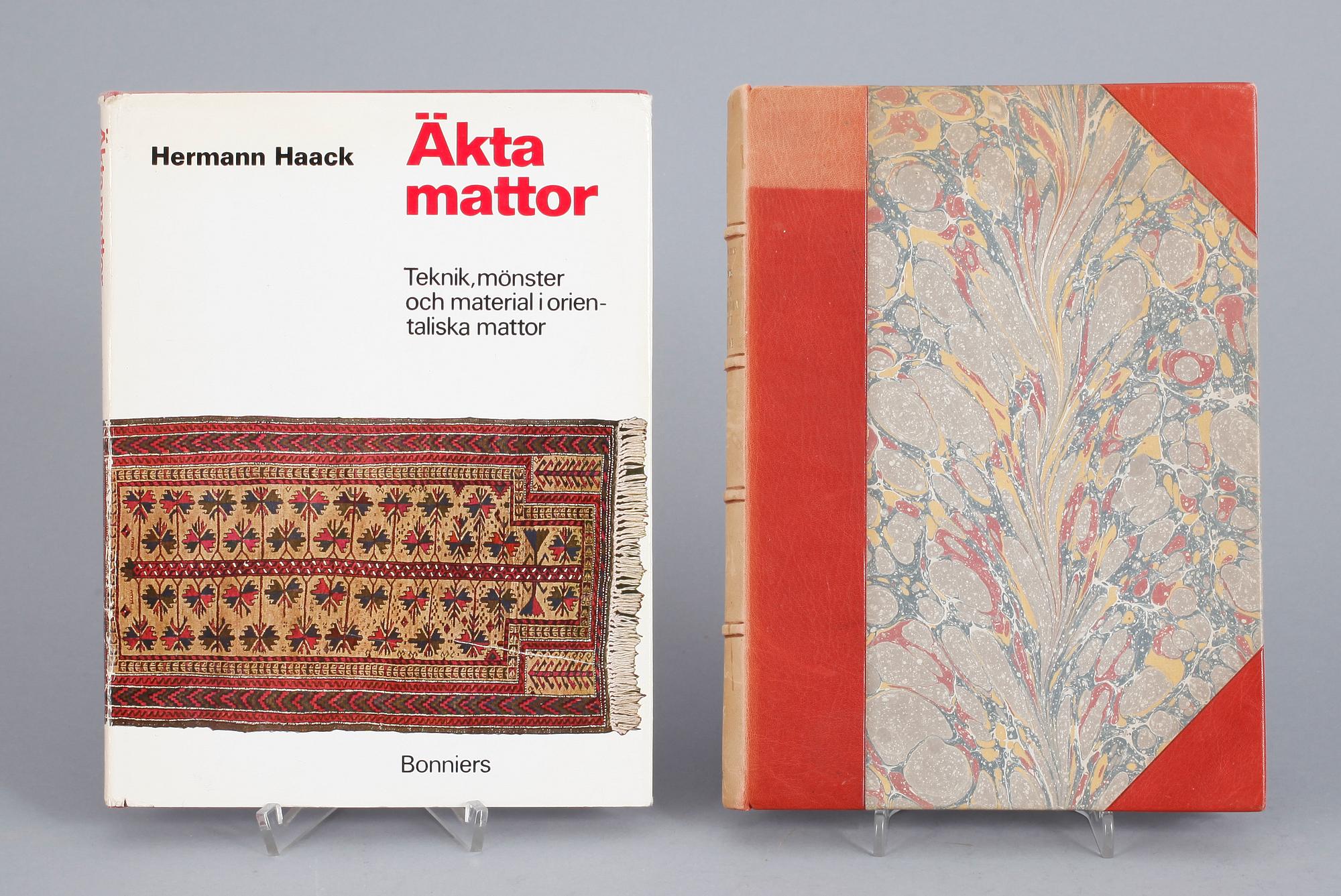 PARTI BÖCKER OM MATTOR, 8 st, bla "Orientaliska mattor" av Knut Larsson, 1962.