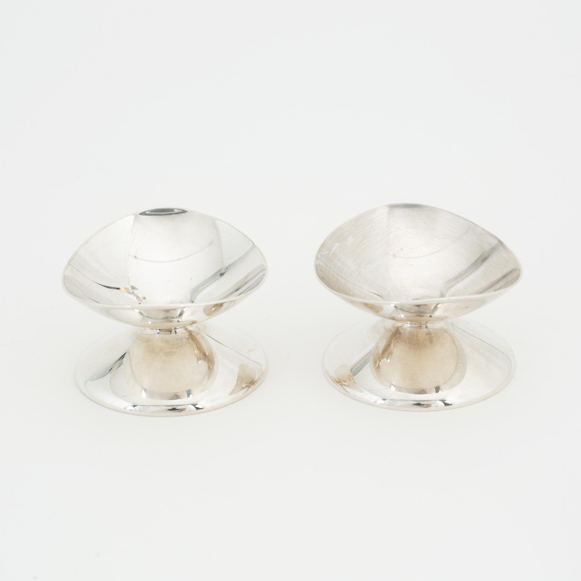 Hans Hansen, ljusstakar ett par, sterlingsilver, Danmark 1950-60-tal.