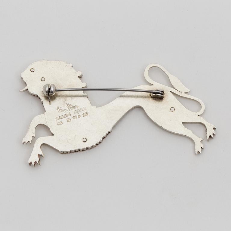 A silver brooch by Wiwen Nilsson, Lund, 1960.