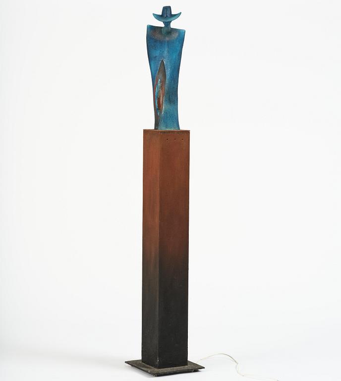 Kjell Engman, a unique glass sculpture 'Man in Trenchcaot' from the series "Catwalk", Kosta Boda, Sweden.