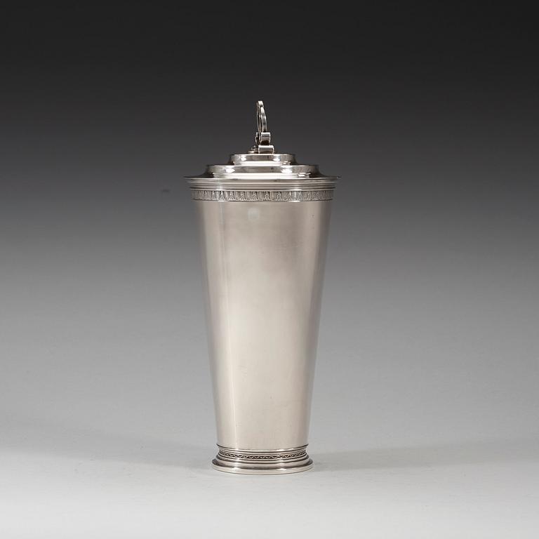An Atelier Borgila sterling lidded cup, Stockholm 1952.