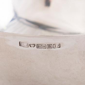 ANNA-GRETA EKER, SOKERIKKO ja KERMAKKO, 813 hopeaa, mahonkia.  Auran Kultaseppä, Turku 1962.