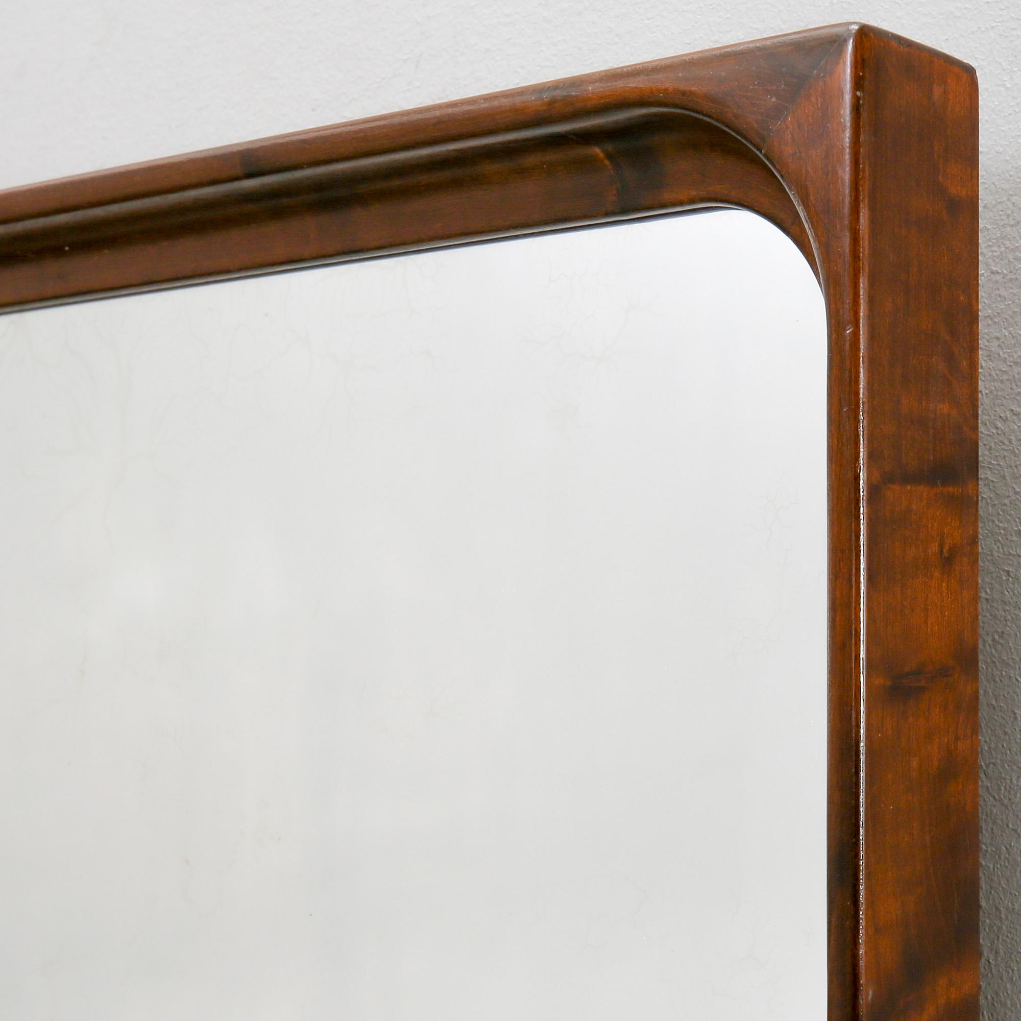 A 1940/50s  walnut mirror.