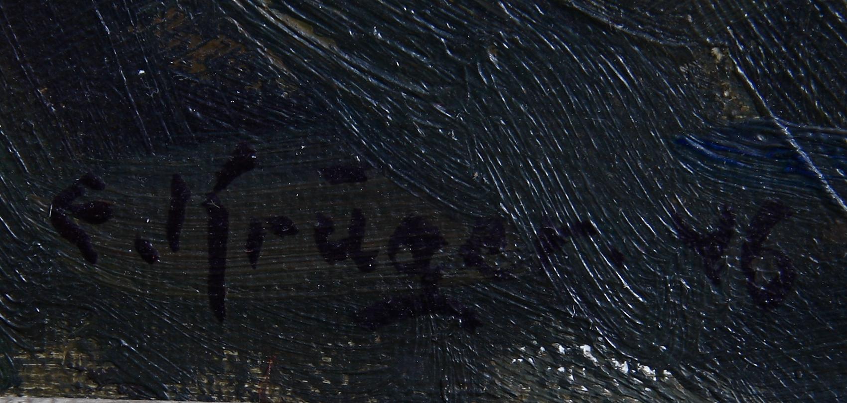 KRÜGER, EINAR. Olja på duk. Sign och dat 1946.