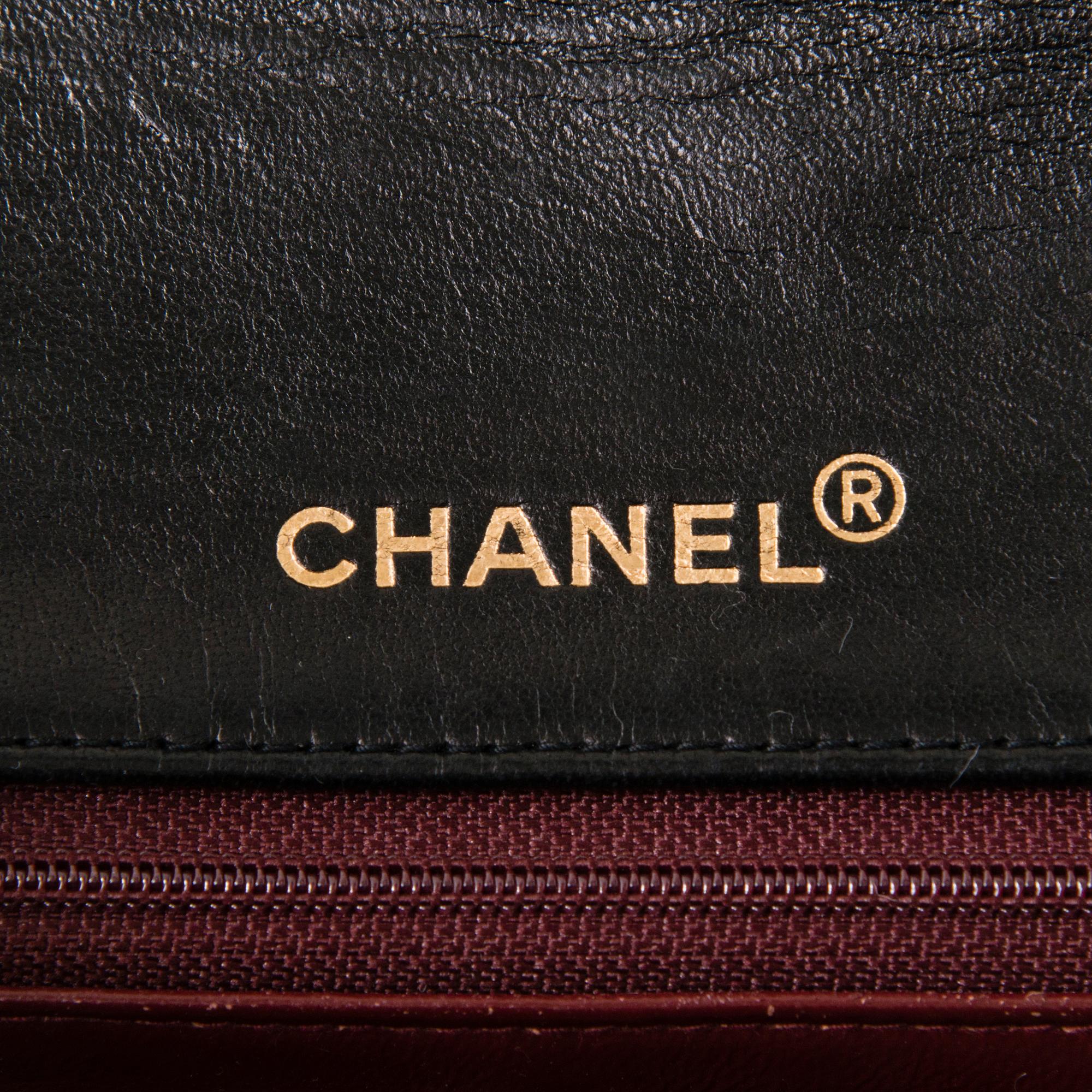 CHANEL Black Lambskin Single Full Flap Bag.