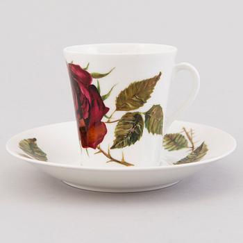 A 22(+1)-piece porcelain coffee set,  "Ruusu" (Rose), Anneli Qveflander & Ulla Procopé. In produktion 1957-1969.