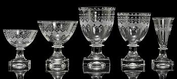 GLASSERVIS, 64 delar, glas, 1900-tal.