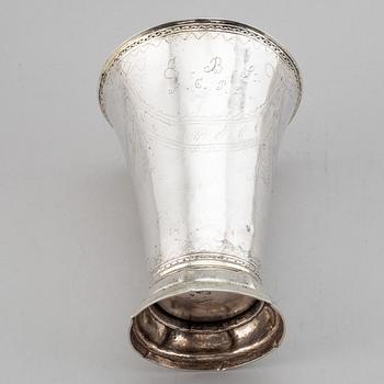 A swedish silver beaker, mark of Johan Stras, Stockhom 1795.