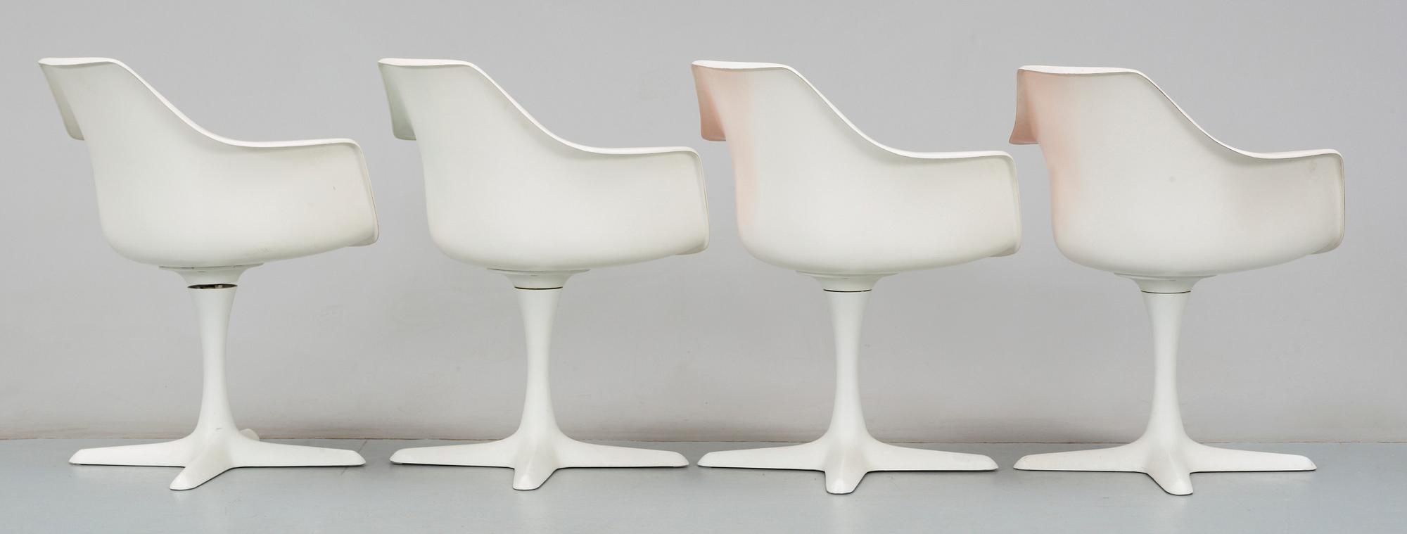 BORD OCH STOLAR, 1+4st, "Tulip", Robin Day, Arkana, England. Formgivna 1950-tal.