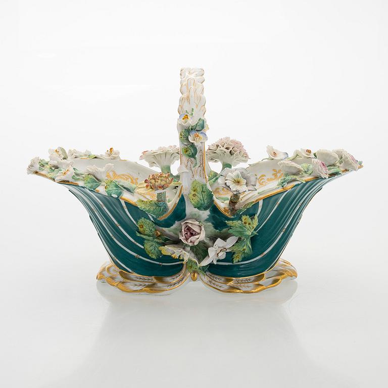 A rare porcelain basket, Imperial porcelain manufactory, St Petersburg, Tsar Nicholas I (1825-55).