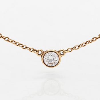 Tiffany & Co, Elsa Peretti, an 18K gold "Diamonds by the Yard" necklace with a brilliant-cut diamond.