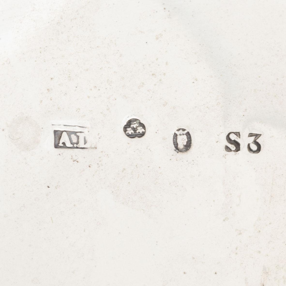 Anders Lundqvist, bread basket on foot, silver, Stockholm 1824.